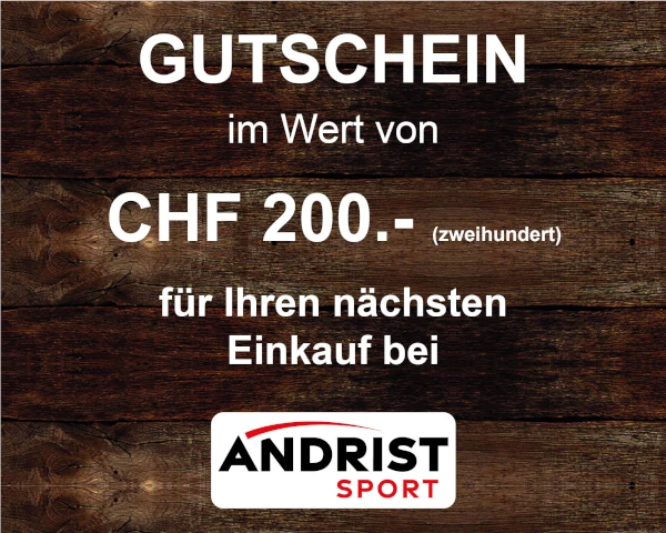 ANDRIST Sport Geschenkgutschein CHF 200.-